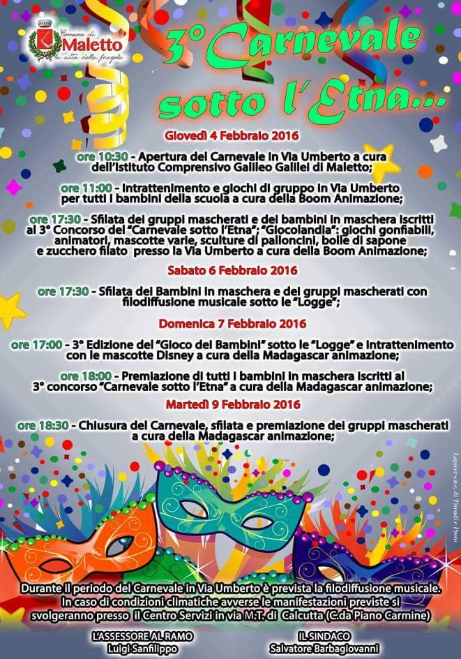 Programma Carnevale 2016