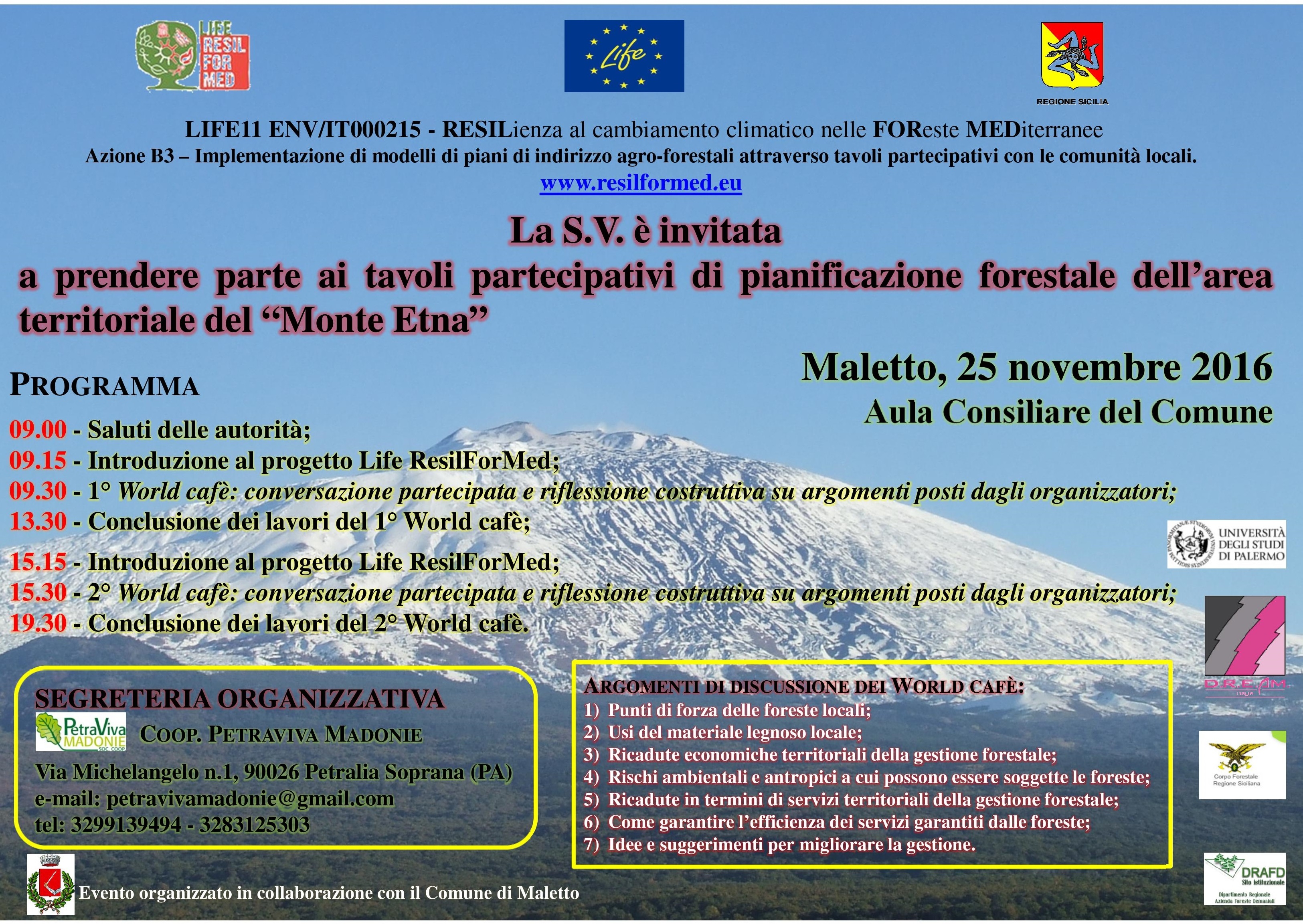 Progetto LIFE11 ENV/IT/000215  RESILienza al cambiamento climatico nelle FOReste MEDiterranee